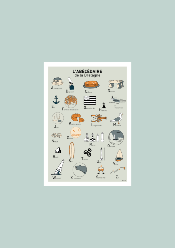 L' Abécédaire de la Bretagne Affiche A3 A4 Carte postale – Image 2