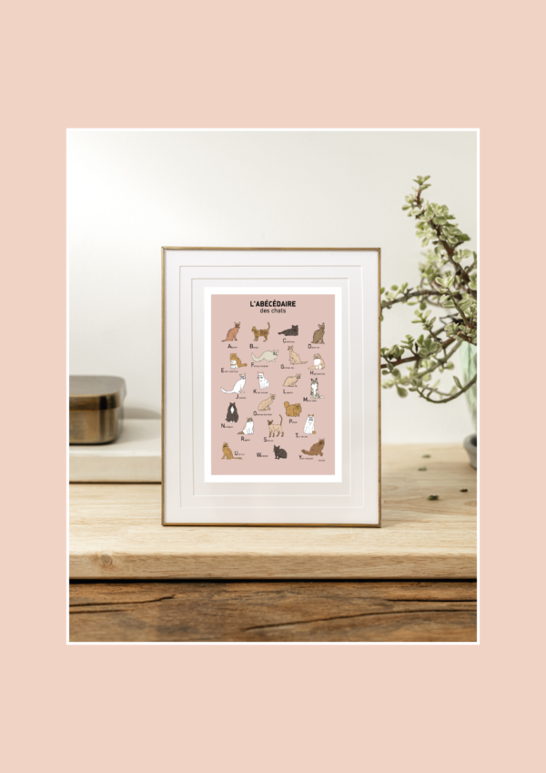 L' Abécédaire des chats Affiche A3 A4 Carte postale – Image 3