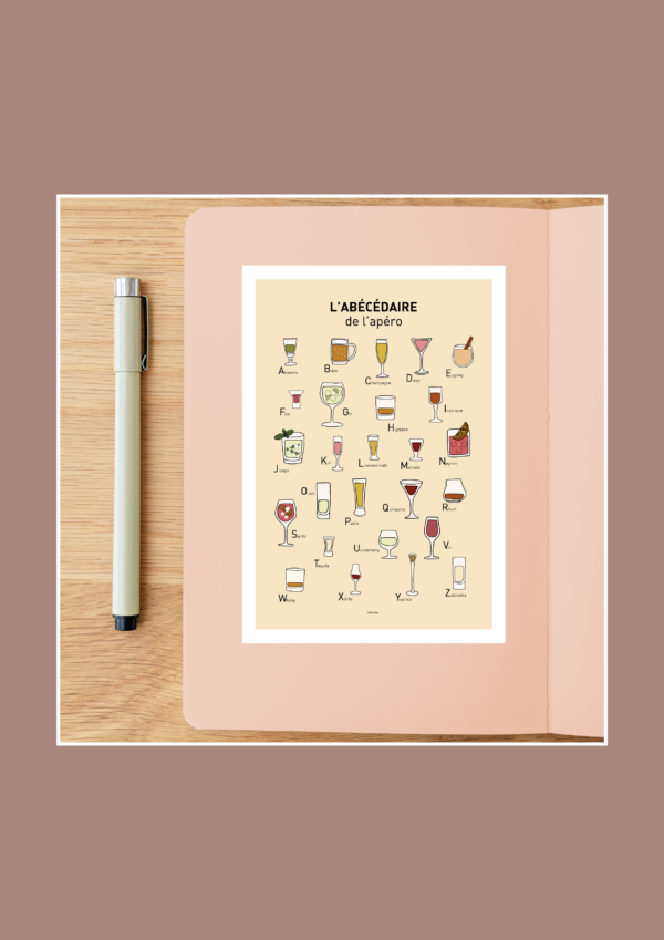 L' Abécédaire de l'apéro Affiche A3 A4 Carte postale – Image 3