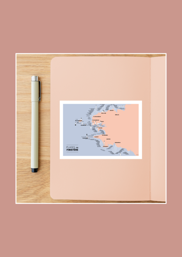 Carte des plages du Finistère Affiche A3 Carte postale – Image 3