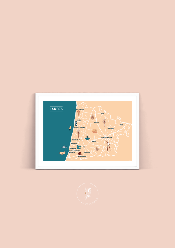 Au cœur des Landes Affiche A3 A4 Carte postale