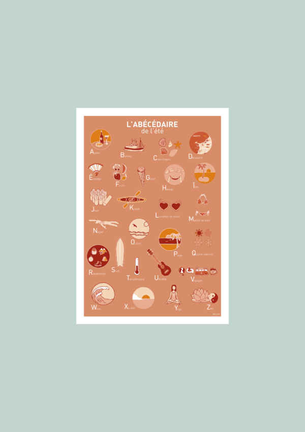 L' Abécédaire de L' été Affiche A3 A4 Carte postale – Image 2