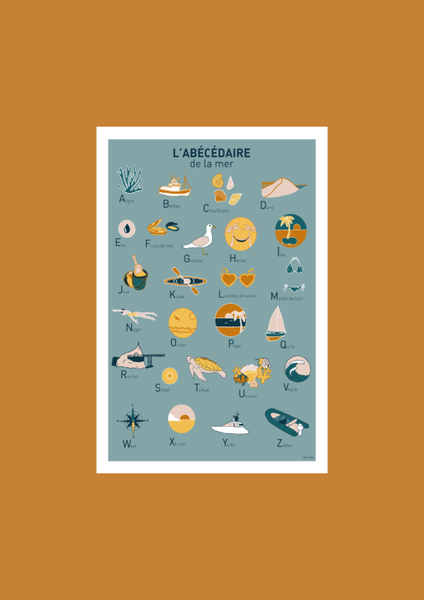 L' Abécédaire de la mer Affiche A3 A4 Carte postale – Image 2