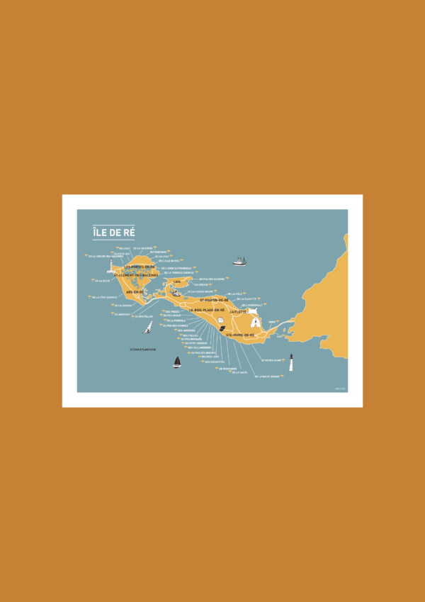 Île de Ré Affiche A3 A4 Carte postale – Image 2