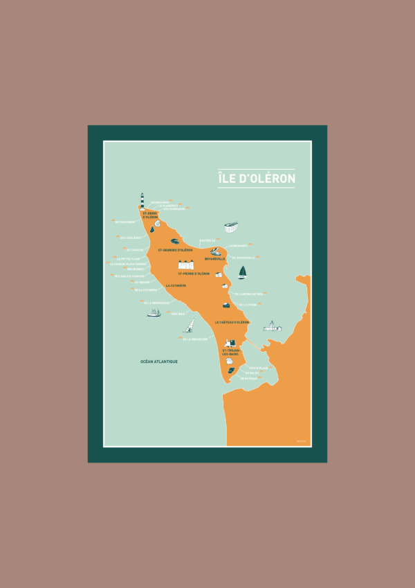 Île d'Oléron Affiche A3 A4 Carte postale – Image 2