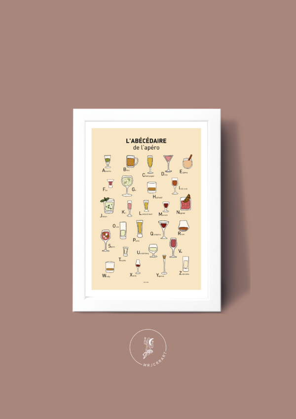 L' Abécédaire de l'apéro Affiche A3 A4 Carte postale