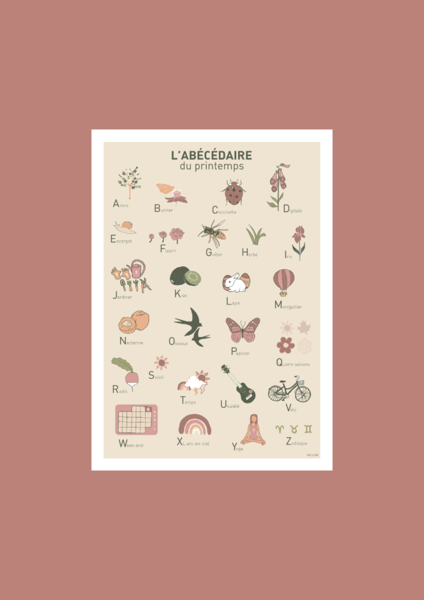 L' Abécédaire du Printemps Affiche A3 A4 Carte postale – Image 2