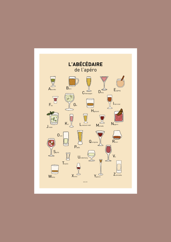 L' Abécédaire de l'apéro Affiche A3 A4 Carte postale – Image 2