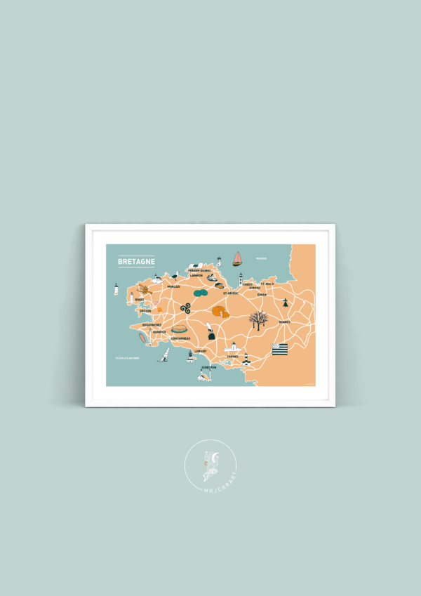 Au cœur de la Bretagne Affiche A3 A4 Carte postale