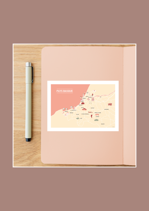 Au cœur du Pays basque Affiche A3 A4 Carte postale – Image 3