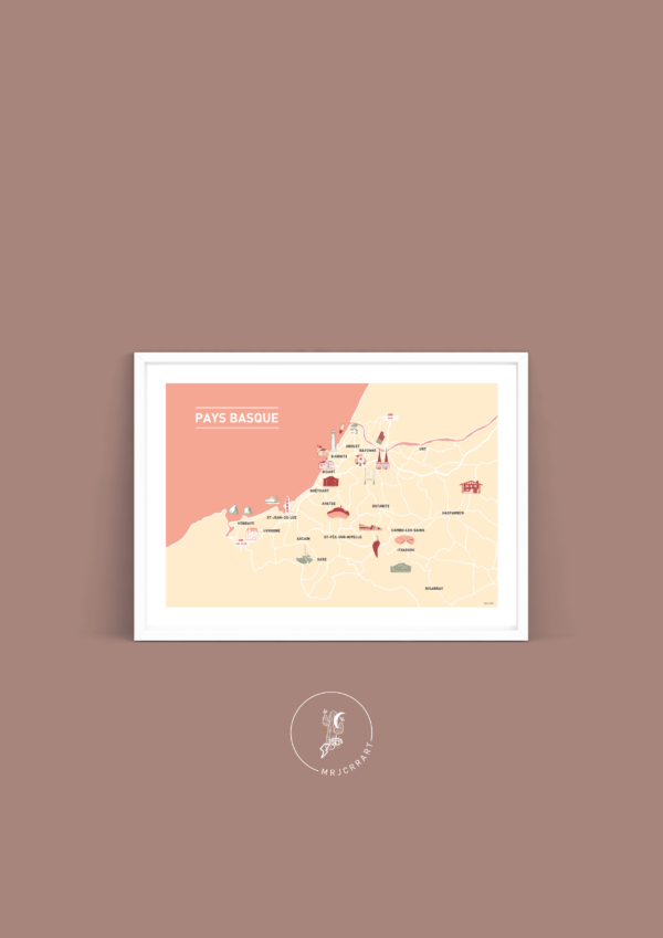 Au cœur du Pays basque Affiche A3 A4 Carte postale
