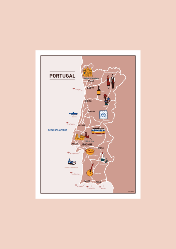 Au cœur du Portugal Affiche A3 A4 Carte postale – Image 2