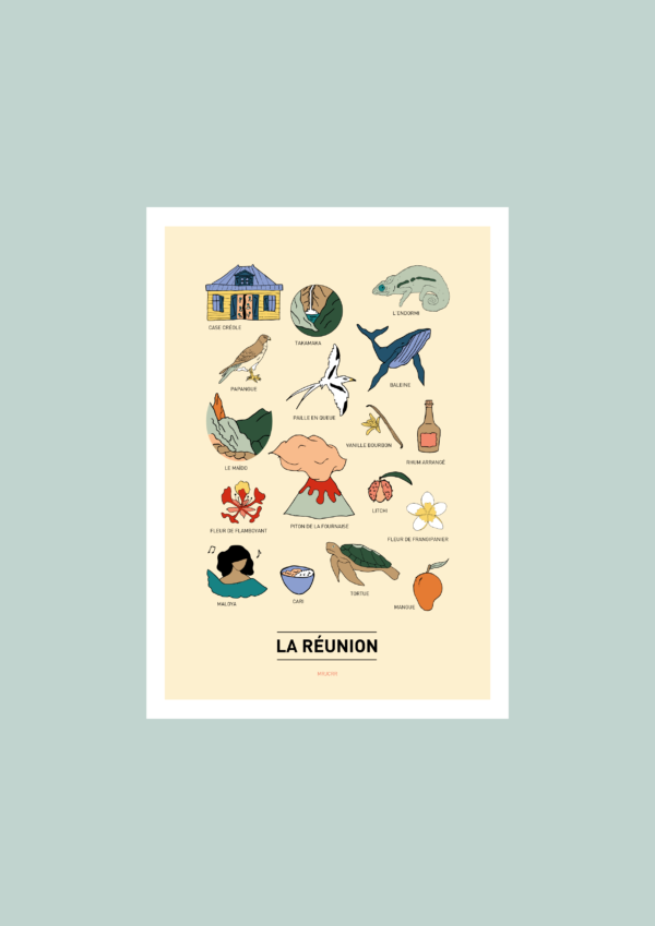 La Réunion Affiche A3 A4 Carte postale – Image 2