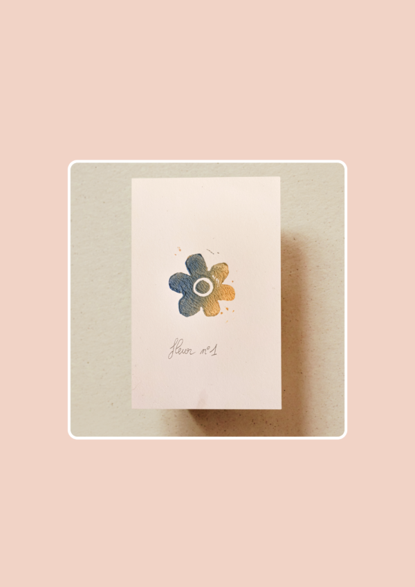 Gravure fleur, carte postale – Image 2