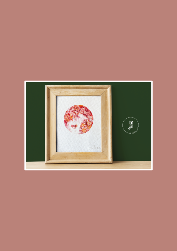Peinture aquarelle originale Lune – Image 2