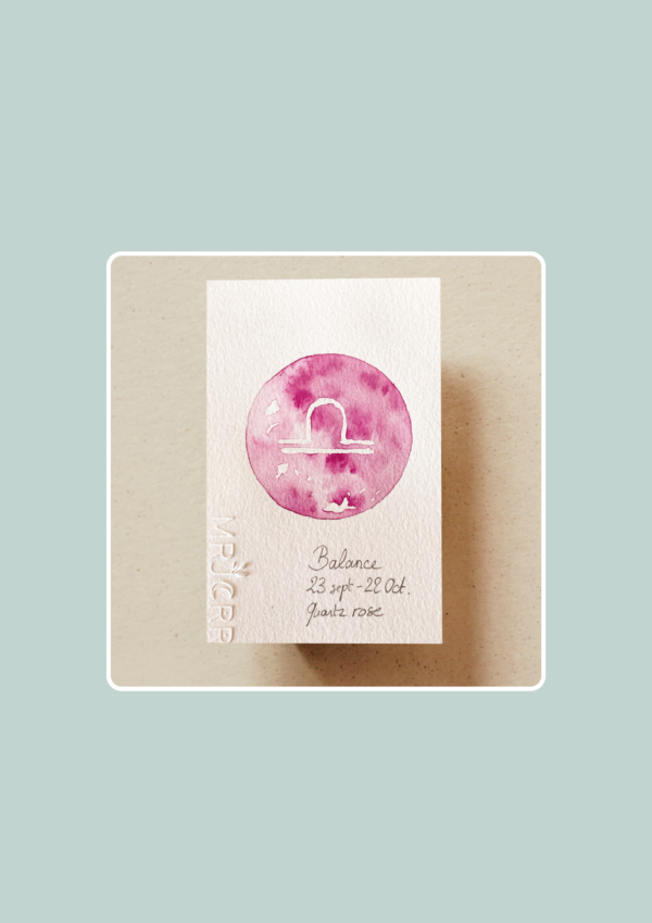 Signe astrologique Balance, peinture aquarelle originale – Image 3