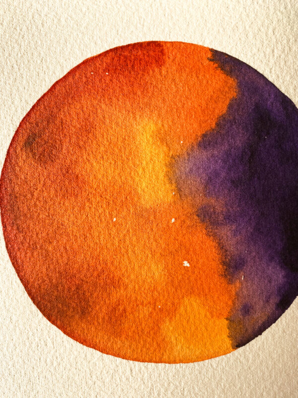 Peinture aquarelle originale Lune A4 – Image 4