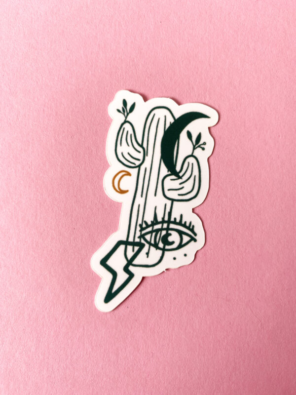 Sticker autocollant motif cactus lune œil – Image 7