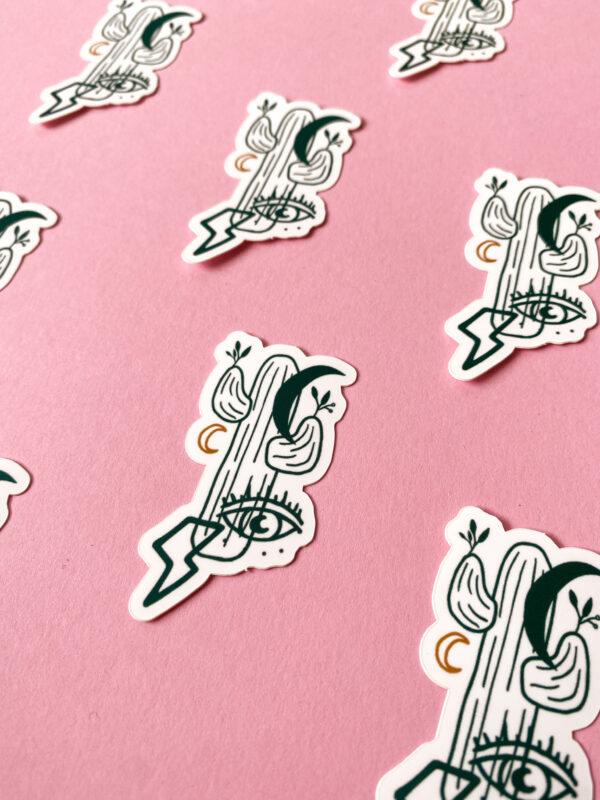 Sticker autocollant motif cactus lune œil – Image 4