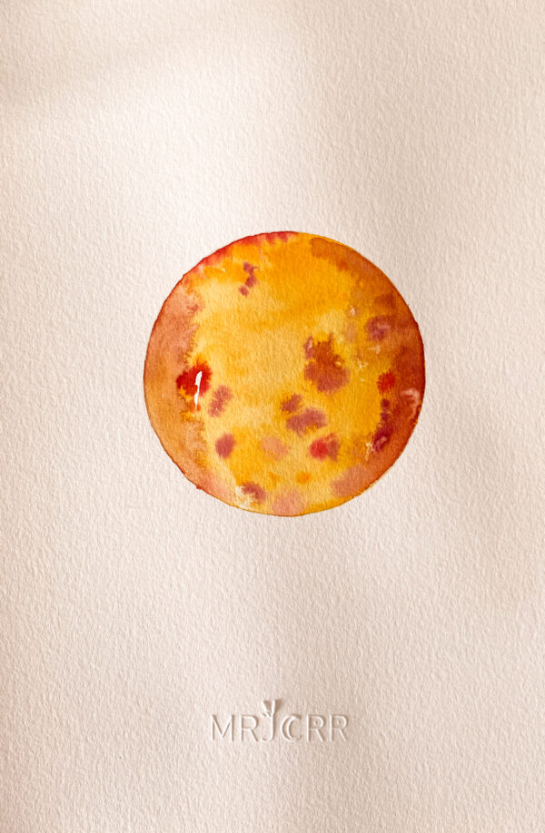 Peinture aquarelle originale Lune – Image 3