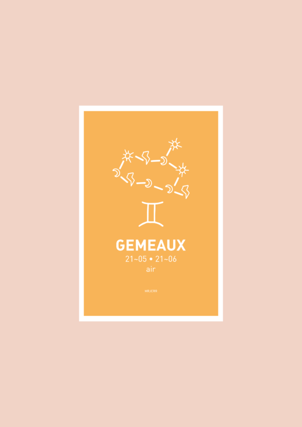 Gémeaux Affiche A3 Carte postale – Image 2