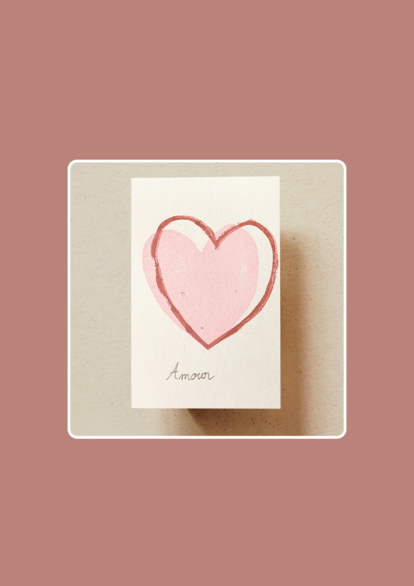 Gravure cœur, carte postale – Image 2