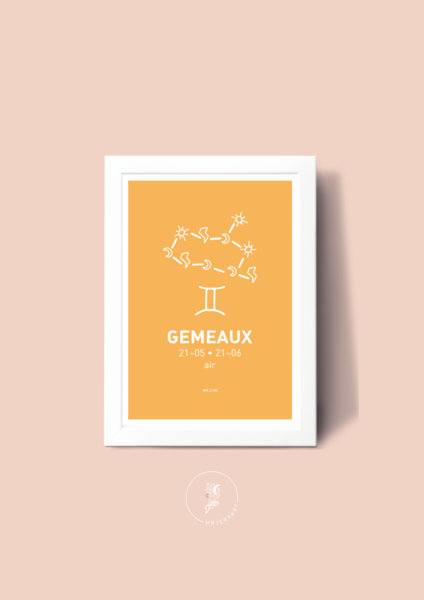 Gémeaux Affiche A3 Carte postale