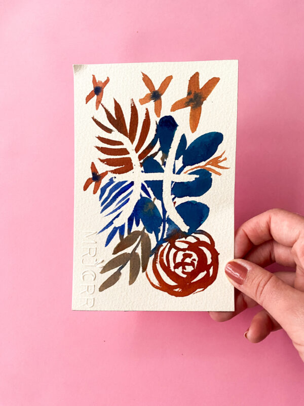 Signe astrologique Poissons, peinture aquarelle originale – Image 2