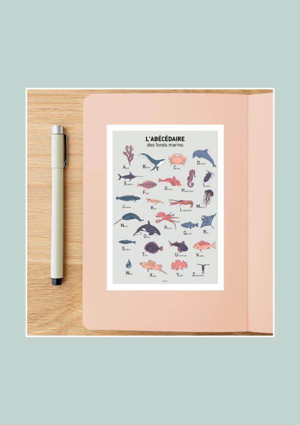 L' Abécédaire des fonds marins Affiche A3 A4 Carte postale – Image 5