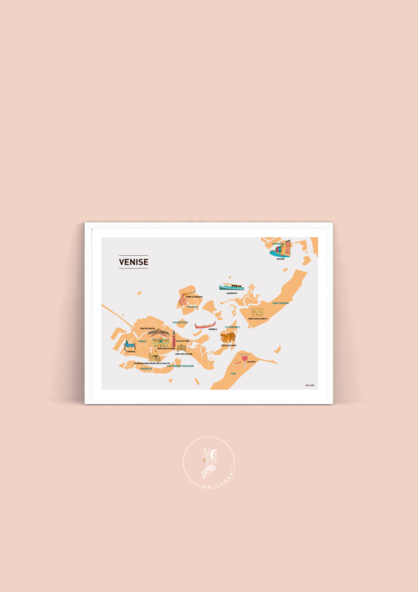 Au cœur de Venise Affiche A3 A4 Carte postale