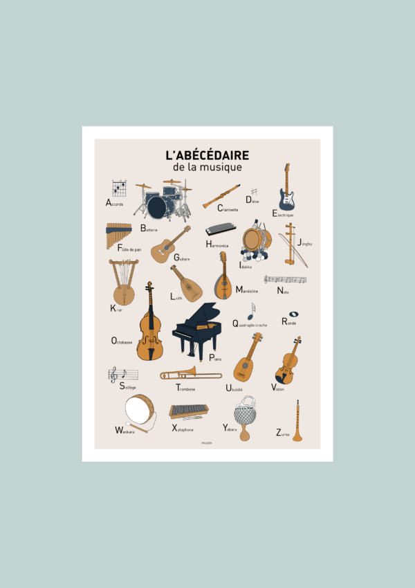 L' Abécédaire de la musique Affiche A3 A4 Carte postale – Image 2