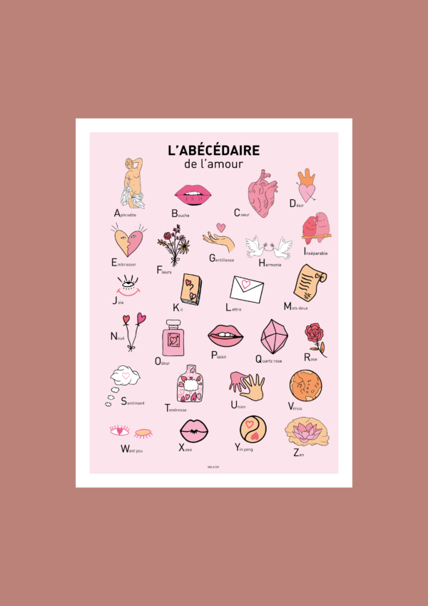 L' Abécédaire de l’amour Affiche A3 A4 Carte postale – Image 3