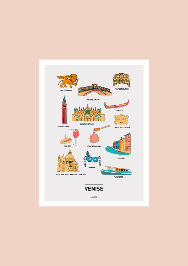 Venise Affiche A3 A4 Carte postale. – Image 2