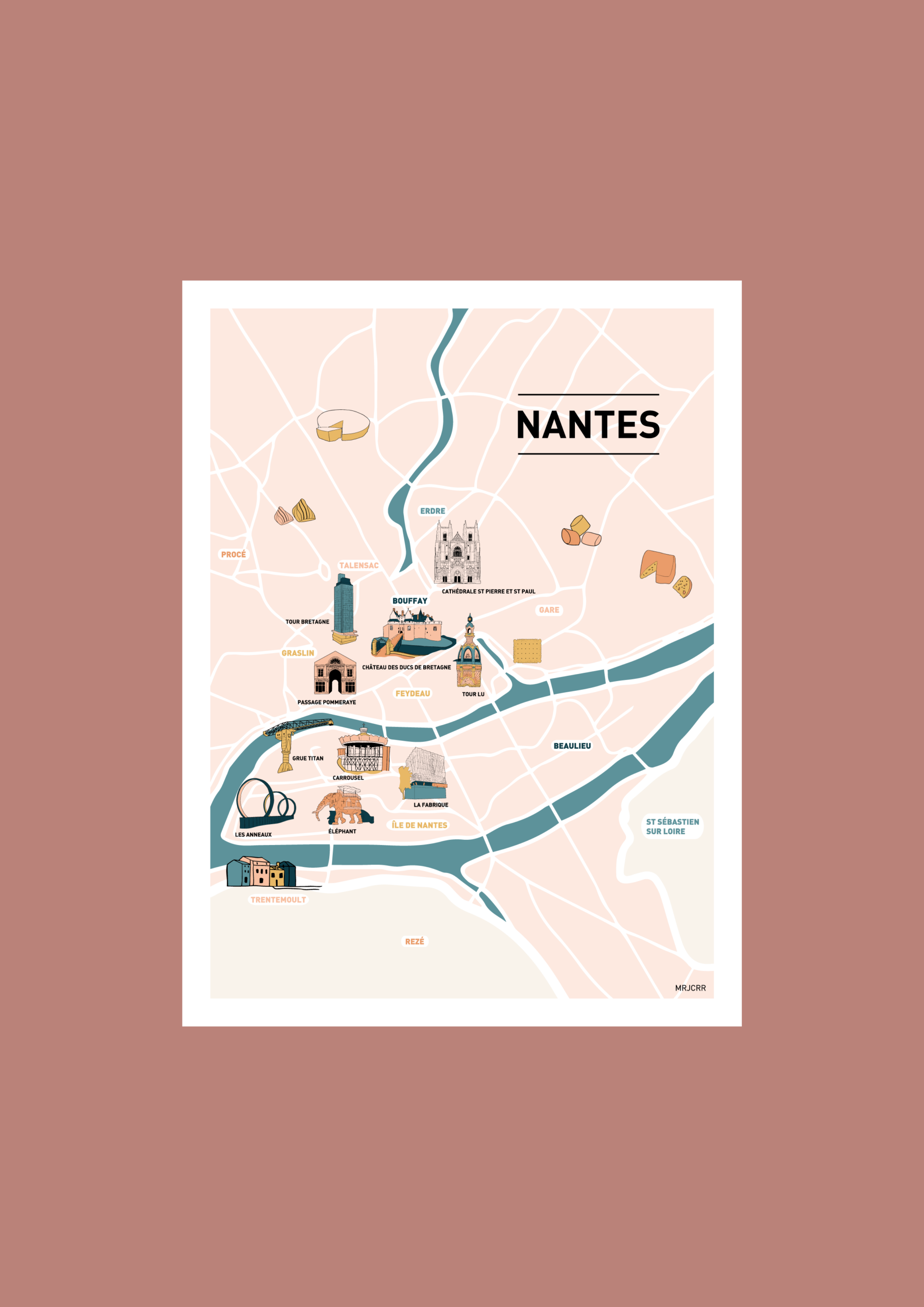 Au cœur de Nantes Affiche A3 A4 Carte postale – Image 4