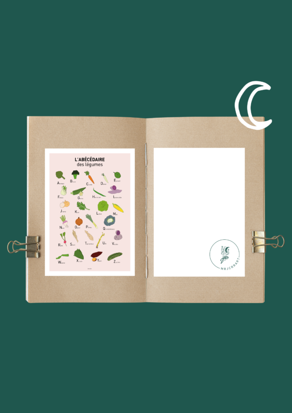 L' Abécédaire des légumes Affiche A3 A4 Carte postale – Image 3