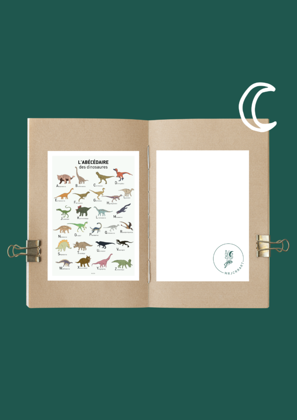 L' Abécédaire des dinosaures Affiche A3 A4 Carte postale – Image 3