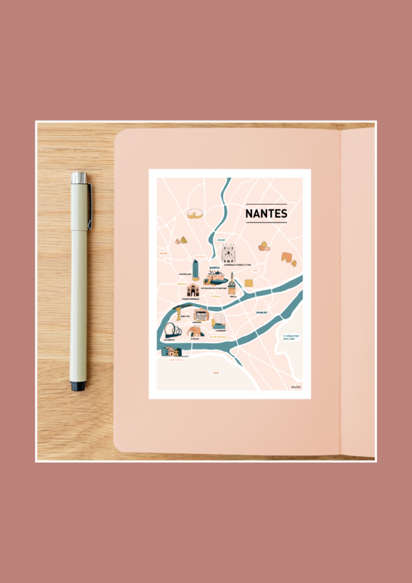 Au cœur de Nantes Affiche A3 A4 Carte postale – Image 3