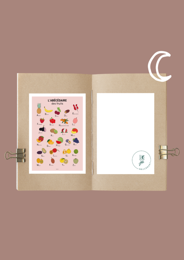 L' Abécédaire des fruits Affiche A3 A4 Carte postale – Image 3