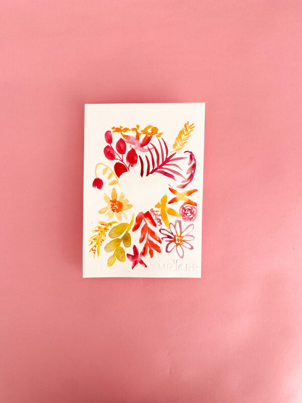 Peinture aquarelle originale fleurs A5
