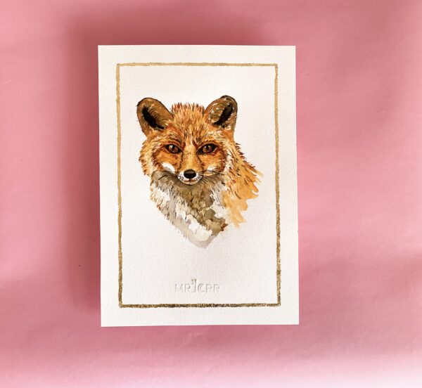 Peinture aquarelle originale renard A4