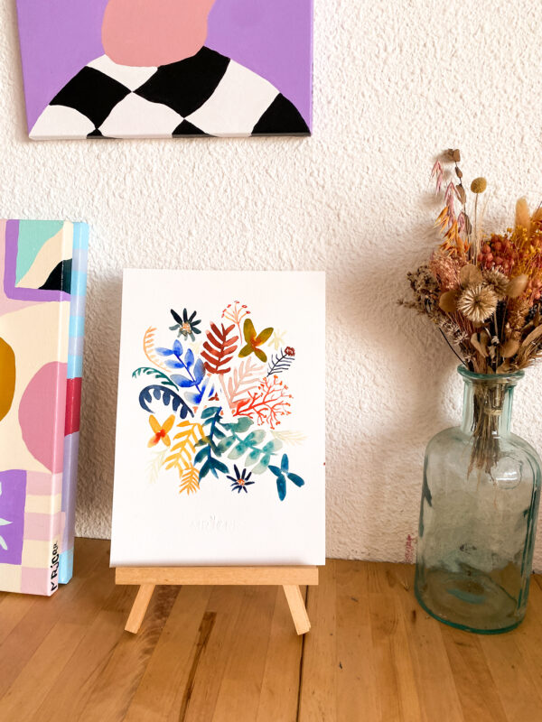 Peinture aquarelle originale monogramme lettre A – Image 2