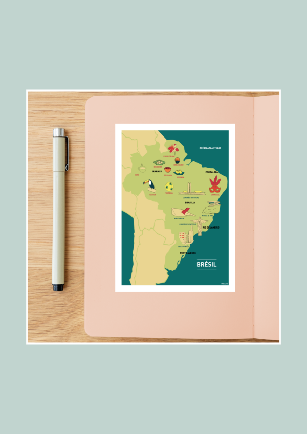 Au cœur du Brésil Affiche A3 A4 Carte postale – Image 4
