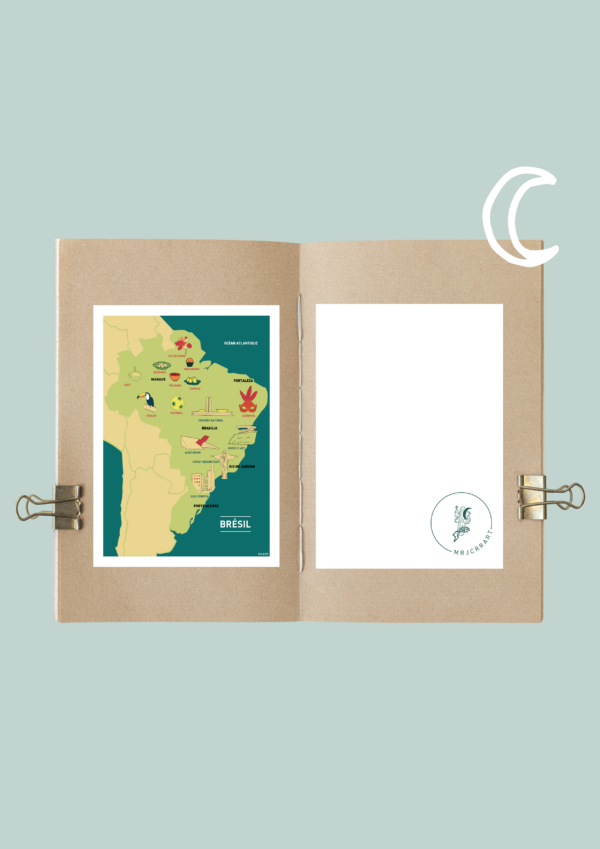 Au cœur du Brésil Affiche A3 A4 Carte postale – Image 3
