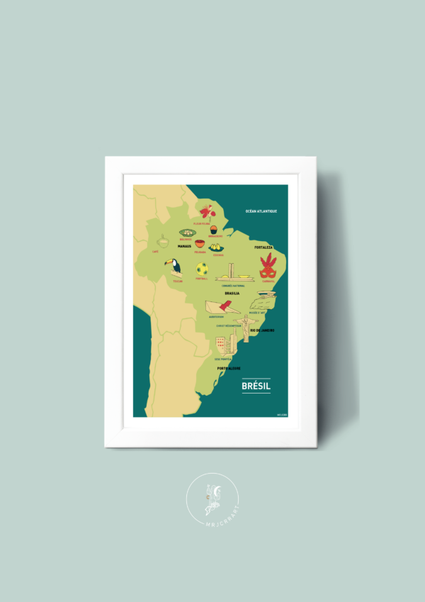 Au cœur du Brésil Affiche A3 A4 Carte postale