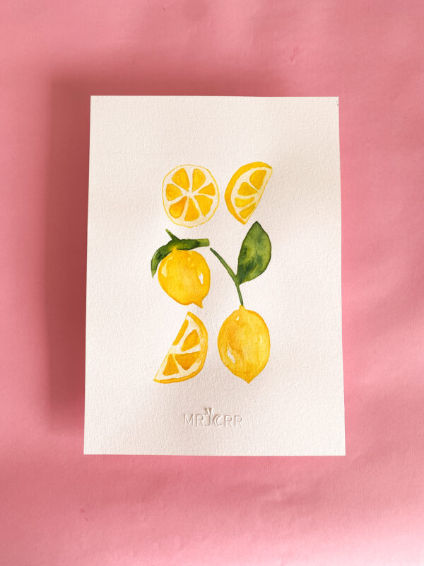 Peinture aquarelle originale Citrons – Image 2
