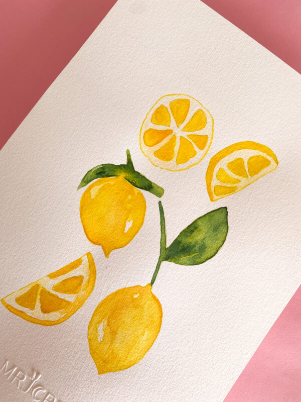 Peinture aquarelle originale Citrons – Image 5