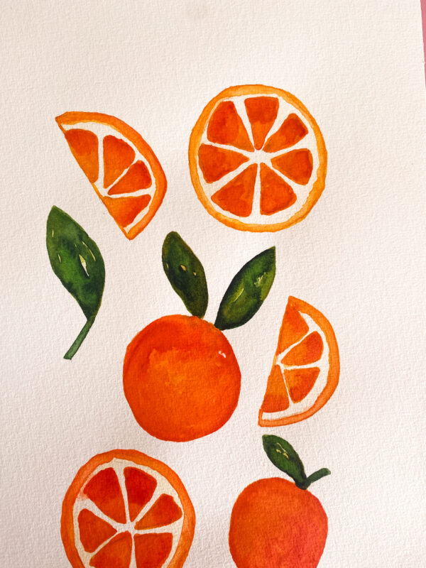 Peinture aquarelle originale Oranges – Image 4