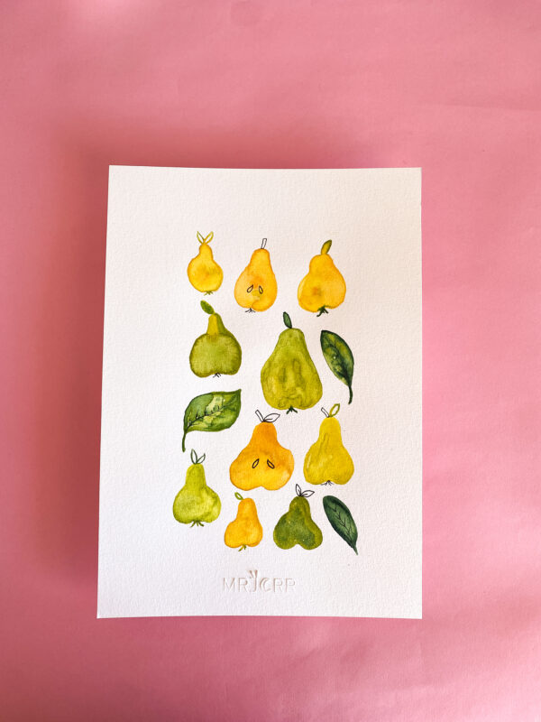 Peinture aquarelle originale Poires