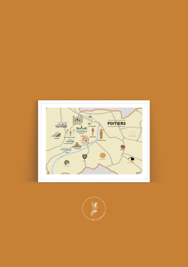 Au cœur de Poitiers Affiche A3 A4 Carte postale