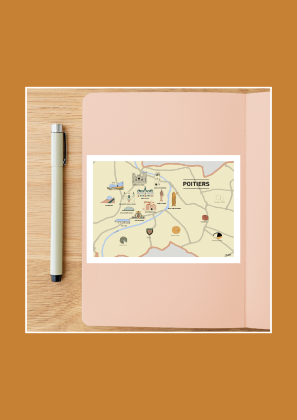 Au cœur de Poitiers Affiche A3 A4 Carte postale – Image 3